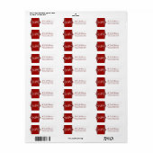 モノグラムレッド+ホワイトトライバルレース住所 シール (フルシート)