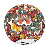 モノグラムレトロの花柄3 野球ボール (裏面)