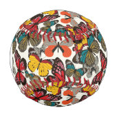 モノグラムレトロの花柄3 野球ボール (正面)