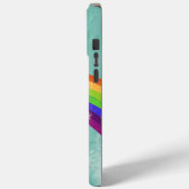 モノグラムレトロキツネアートアクア自然トーンヒュース Case-Mate iPhoneケース (裏面 / 左)