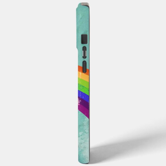 モノグラムレトロキツネアートアクア自然トーンヒュース Case-Mate iPhoneケース (裏面 / 左)