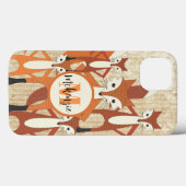モノグラムレトロキツネアートオレンジレトロiphone Case-Mate iPhoneケース (裏面 (横))