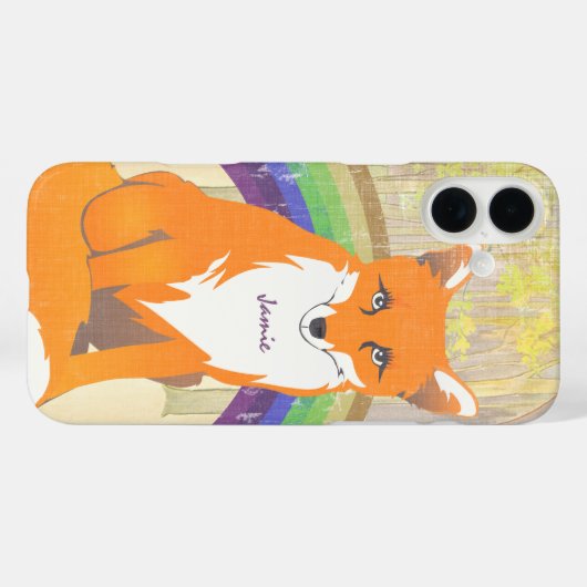 モノグラムレトロキツネアートライムオレンジレトロiphone 5 Case-Mate iPhoneケース (裏面 (横))