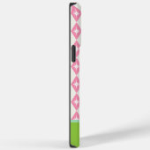 モノグラムレトロクリスマスダイヤモンドピンク&グリーン Case-Mate iPhoneケース (裏面 / 右)