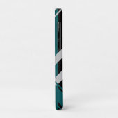 モノグラムレトロストライプズブラックグレーグリーンティール(緑がかった色) Case-Mate iPhoneケース (裏面/左)