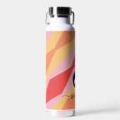 モノグラムレトロヒッピー70sピンクジオメトリックパステル ウォーターボトル (正面)