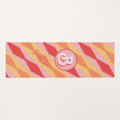 モノグラムレトロヒッピー70sピンクジオメトリックパステル ヨガマット (裏面(横))