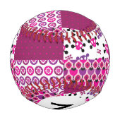 モノグラムレトロフラワースカル水玉模様 野球ボール (裏面)