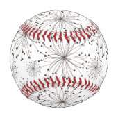 モノグラムレトロフローラ背景 野球ボール (正面)