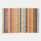 モノグラムレトロヴィンテージ70sボーストライプホカラフル キッチンタオル (横)