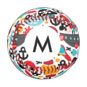 モノグラムレトロ海賊イラストレーション航海 野球ボール (正面左)