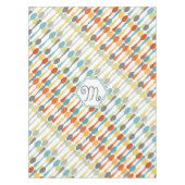 モノグラムレトロ色スプーン模様 テーブルクロス (正面)