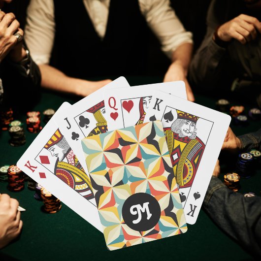 モノグラムレトロ70s幾何学的パターン トランプ