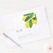 モノグラムレモンシトラスブランチグリーナリー結婚ズ スクエアシール (封筒)