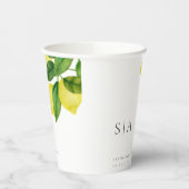 モノグラムレモンシトラスブランチグリーナリー結婚ズ 紙コップ (左)
