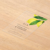 モノグラムレモンシトラスブ結婚ランチ アクリル招待状 (レイダウン)