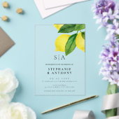 モノグラムレモンシトラスブ結婚ランチ アクリル招待状 (インサイチュ (ウェディング))