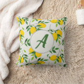 モノグラムレモンホワイト枕 クッション (ブランケット)