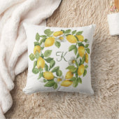 モノグラムレモンリースグリーンイエロー クッション (ブランケット)