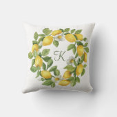 モノグラムレモンリースグリーンイエロー クッション (裏面)