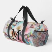 モノグラムレースのピンクの花柄 パステルチェリーブロッサム ダッフルバッグ (右コーナー)