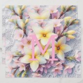 モノグラムレースピンクと黄色の春の花 (正面/裏面)