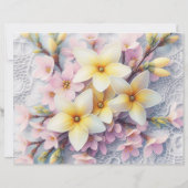 モノグラムレースピンクと黄色の春の花 (裏面)