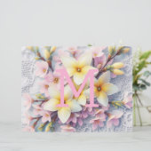 モノグラムレースピンクと黄色の春の花 (スタンド正面)