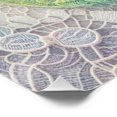 モノグラムレースフローラピンク紫の青いチューリップ花 ポスター (コーナー)