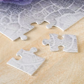 モノグラムレースフローラピンク紫パンジー花 ジグソーパズル (側面)