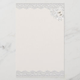 モノグラムレース（カスタマイズ可能） 便箋