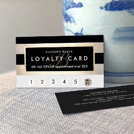 モノグラムロイヤリティ6パンチ金ゴールド及びブラックストライプ ロイヤリティカード
