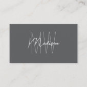 モノグラムロゴグレイモダンミニマル 名刺 (正面)