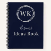 モノグラムロゴネイビーシルバービジネスアイディア集 ノートブック (正面)