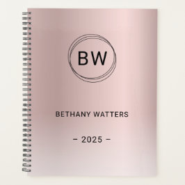 モノグラムロゴバラ金ゴールド赤面メタリックアニュアル プランナー手帳