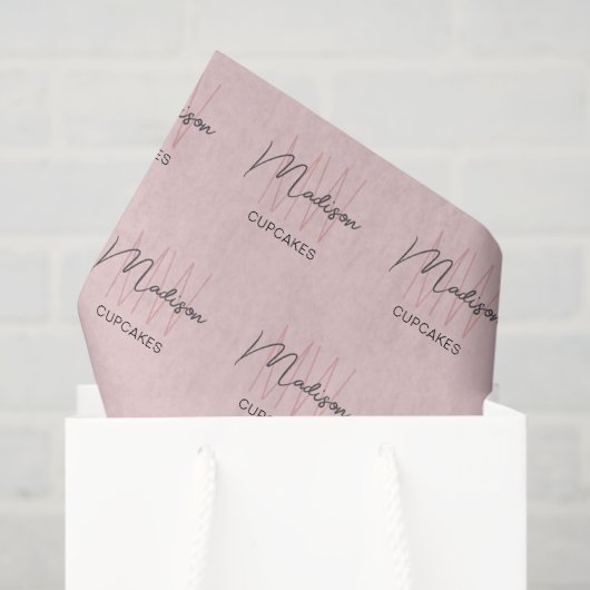 モノグラムロゴベーカリーピンクティッシュペーパー 薄葉紙 (ギフトバッグ)