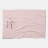 モノグラムロゴベーカリーピンク キッチンタオル (横)