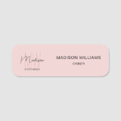 モノグラムロゴベーカリーピンク 名札 (正面)