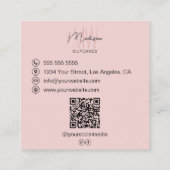 モノグラムロゴベーカリー写真QRピンクビジネス スクエア名刺 (裏面)