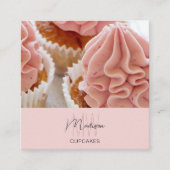 モノグラムロゴベーカリー写真QRピンクビジネス スクエア名刺 (正面)