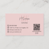 モノグラムロゴベーカリー写真QRピンク 名刺 (裏面)