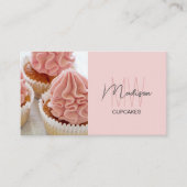 モノグラムロゴベーカリー写真QRピンク 名刺 (正面)