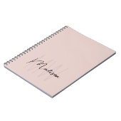 モノグラムロゴモダンミニマル赤面ピンク ノートブック (左側)