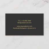 モノグラムロゴヴィンテージ金ゴールドターコイズとティール（緑がかった色） 名刺 (裏面)