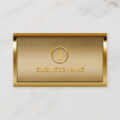 モノグラムロゴ金ゴールド枠モダンブロンズ 名刺 (正面)