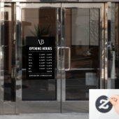 モノグラムロゴ オープニングタイムズ ウィンドウサイン (オフィスドア)