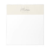 モノグラムロゴ クリーム 現代的 ミニマル ノートパッド (正面)