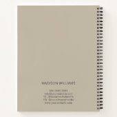 モノグラムロゴ ベージュ モダン ミニマル ノートブック (裏面)