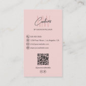 モノグラムロゴCookieベーカリー写真QRピンク 名刺 (裏面)