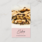 モノグラムロゴCookieベーカリー写真QRピンク 名刺 (正面)
